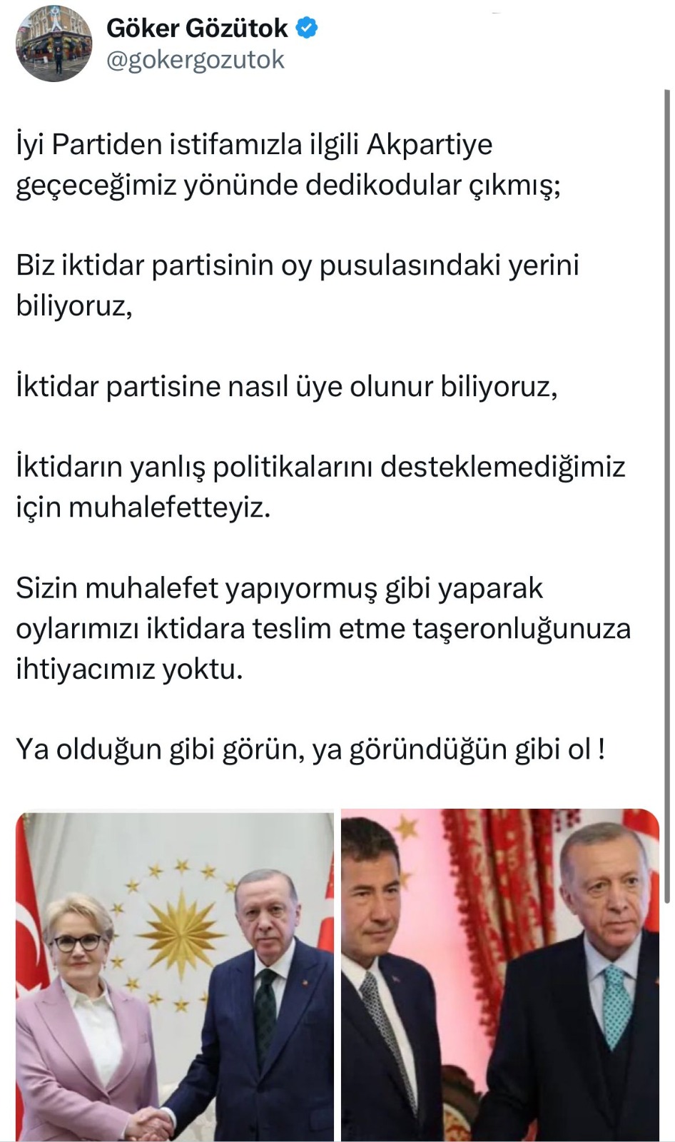 İYİ Parti'den istifa eden Göker Gözütok, AK Parti iddialarını yalanladı